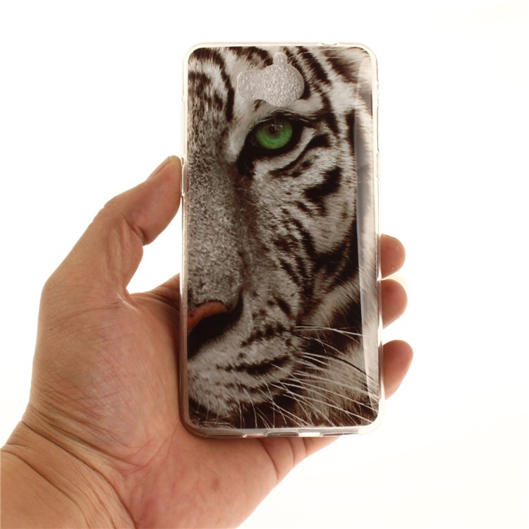 Patterned IMD TPU Gel Cellphone Accessory Casing for Huawei Y5 (2017) / Y6 (2017) - Tiger with Green Eye-5