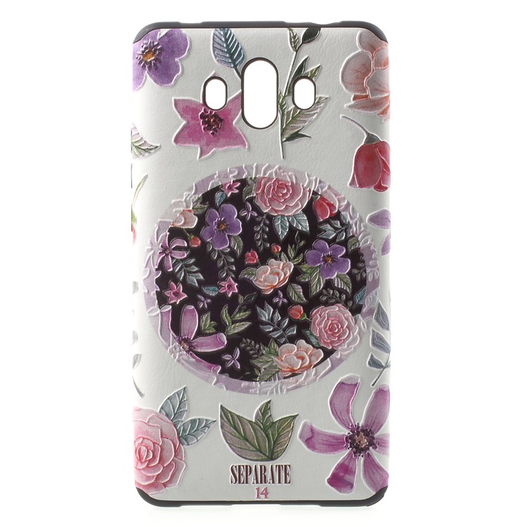 Embossed Pattern Soft TPU Mobile Phone Shell for Huawei Mate 10 - Pretty Flowers-1