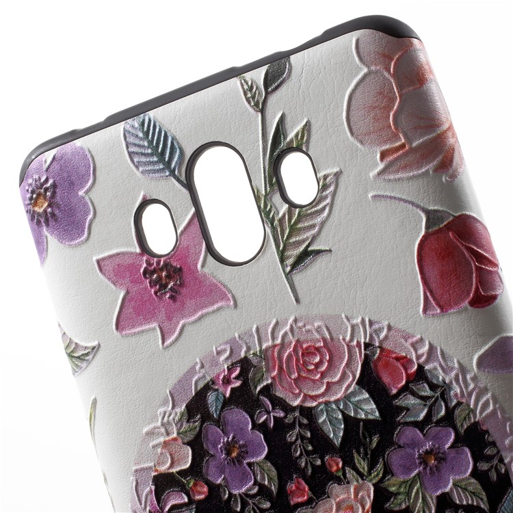 Embossed Pattern Soft TPU Mobile Phone Shell for Huawei Mate 10 - Pretty Flowers-4