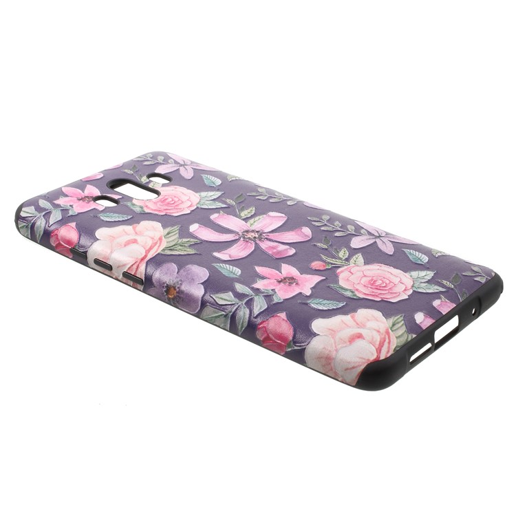 Embossed Pattern TPU Cell Phone Cover for Huawei Mate 10 - Blooming Flowers-3