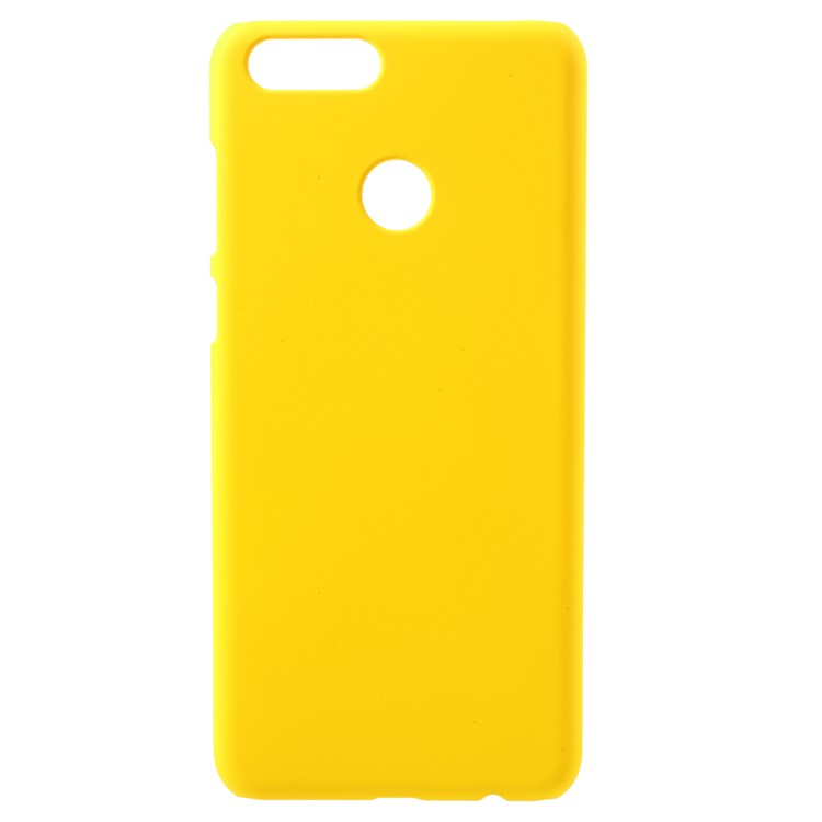 Rubberized Hard Plastic Mobile Phone Case for Huawei Honor 7X - Yellow-1