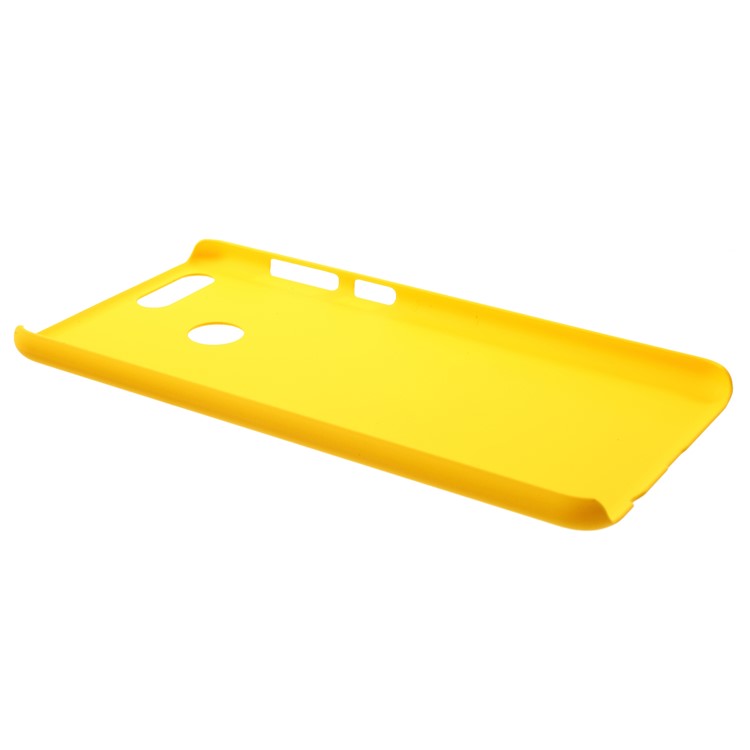 Rubberized Hard Plastic Mobile Phone Case for Huawei Honor 7X - Yellow-4