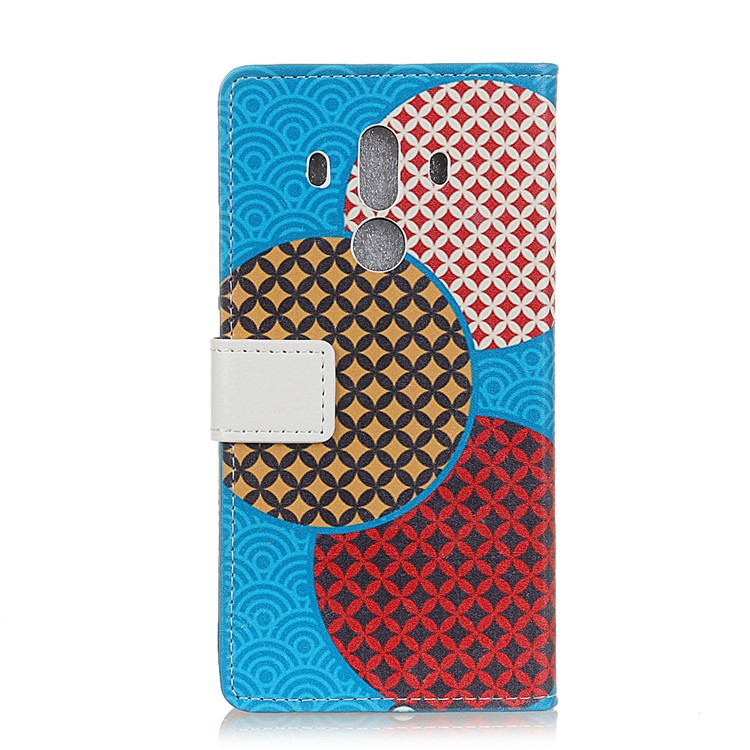 Pattern Printing Leather Wallet Cover for Huawei Mate 10 Pro - Seamless Circles Pattern-2