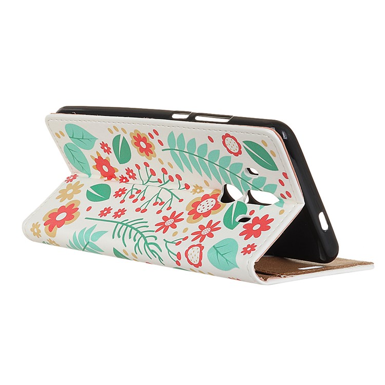 Pattern Printing PU Leather Wallet Case for Huawei Mate 10 Pro - Flowers and Leaves-3