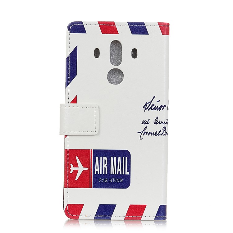 Pattern Printing Phone Leather Wallet Case for Huawei Mate 10 Pro - Retro Postmark-2
