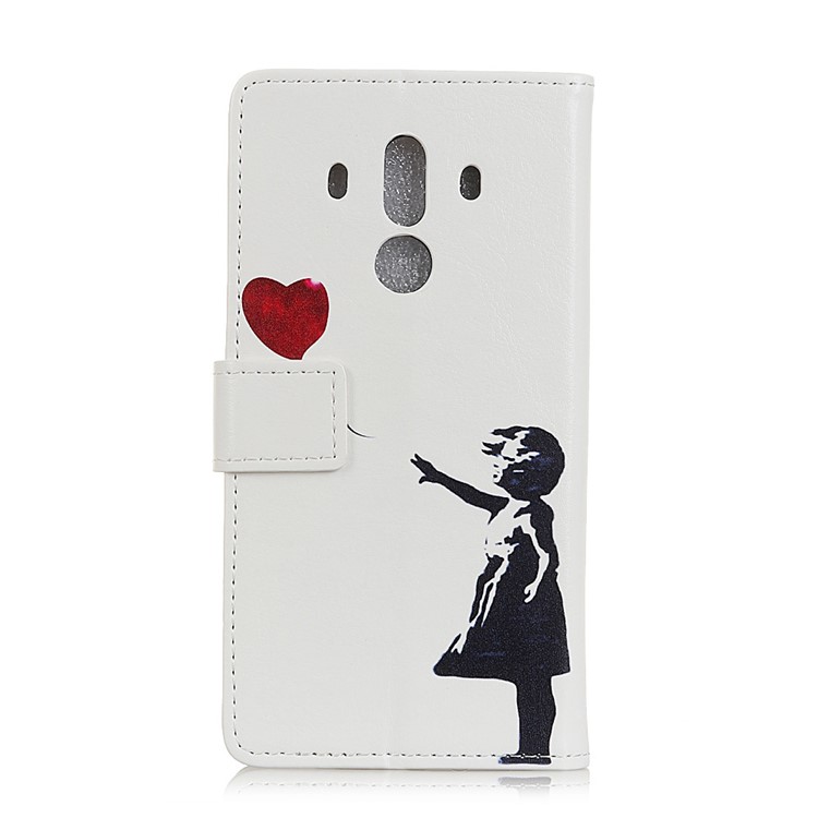 Pattern Printing Stand Leather Wallet Case for Huawei Mate 10 Pro - Girl Releasing Heart-2