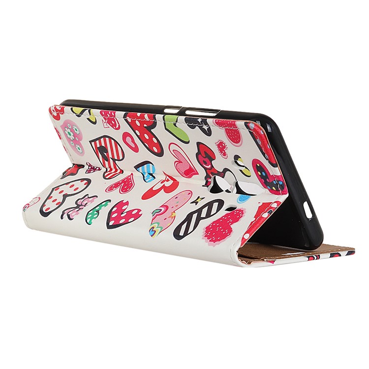 Pattern Printing Leather Stand Case with Card Slots for Huawei Mate 10 Pro - Colorful Hearts-3