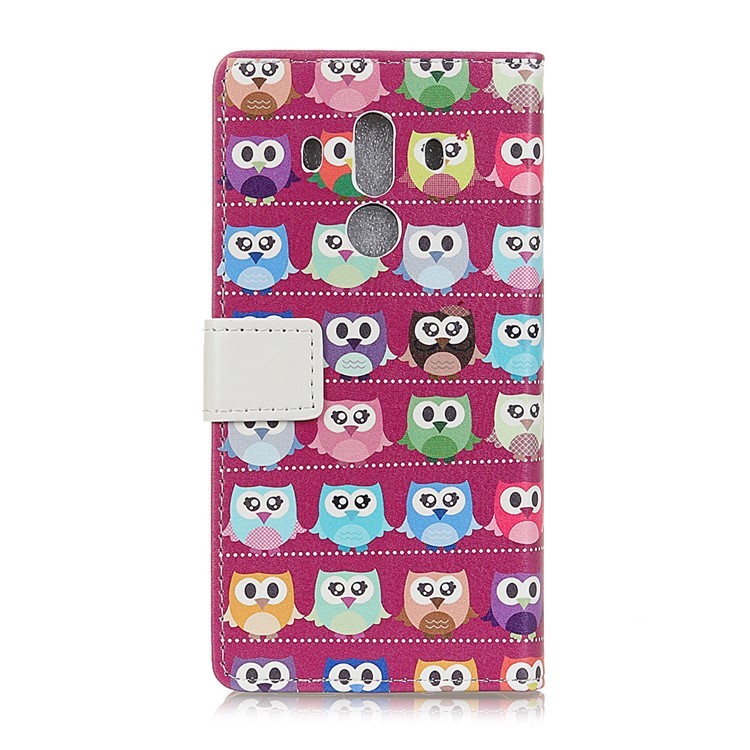 Pattern Printing Multiple Owls Wallet Leather Cover with Stand for Huawei Mate 10 Pro - Purple Background-2