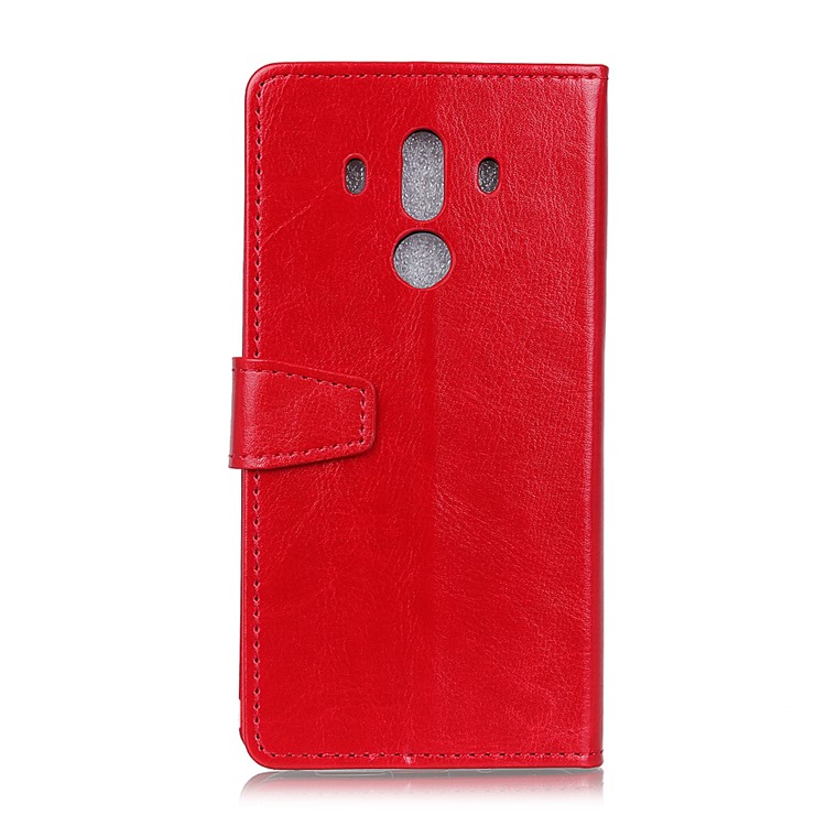 Crazy Horse Wallet Leather Magnetic Case for Huawei Mate 10 Pro - Red-2