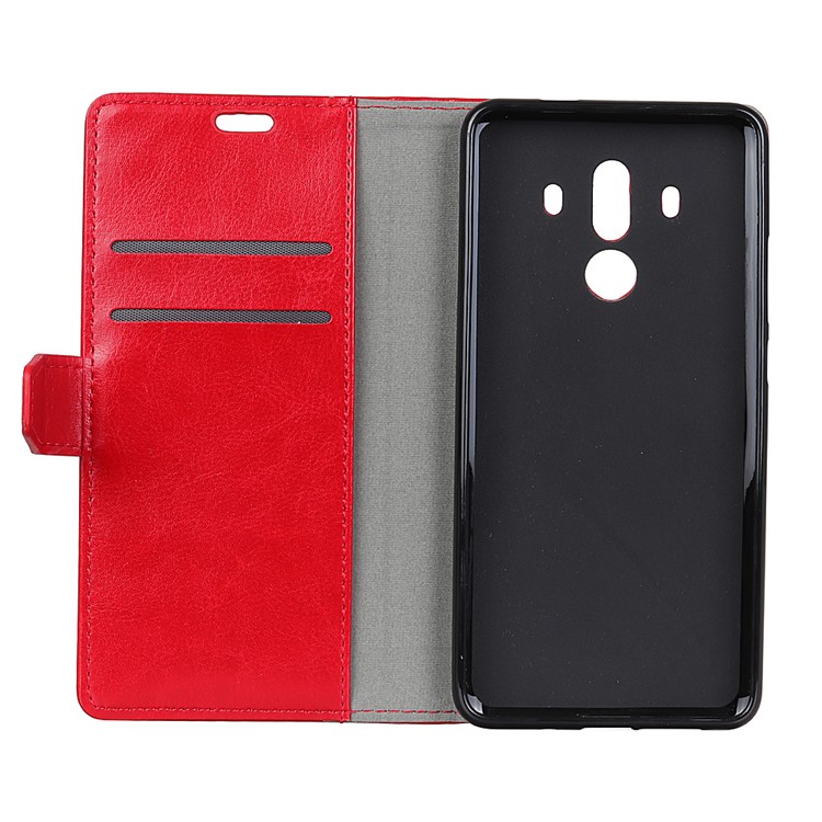 Crazy Horse Wallet Leather Magnetic Case for Huawei Mate 10 Pro - Red-4