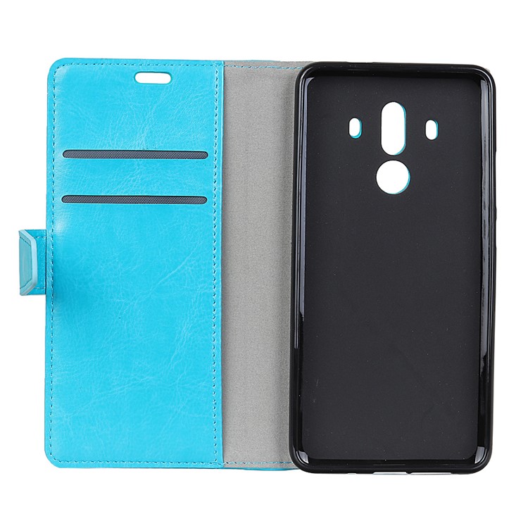 Crazy Horse Magnetic Leather Stand Cover for Huawei Mate 10 Pro - Blue-4