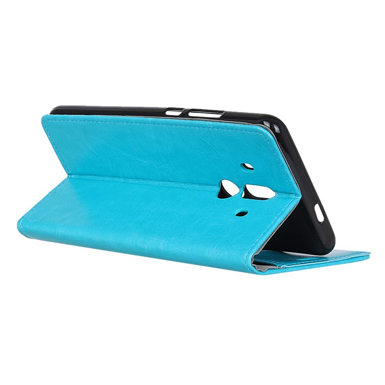 Crazy Horse Magnetic Leather Stand Cover for Huawei Mate 10 Pro - Blue-5