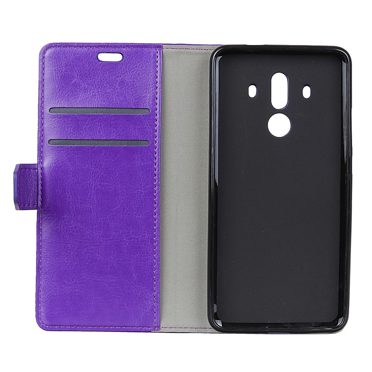 Crazy Horse Leather Stand Case with Card Slots for Huawei Mate 10 Pro - Purple-4