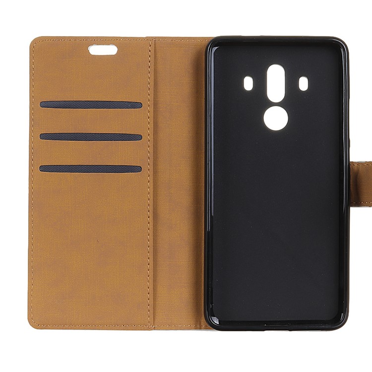 PU Leather Wallet Magnetic Stand Mobile Case for Huawei Mate 10 Pro - Black-5