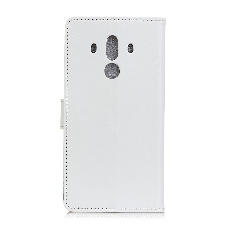PU Leather Wallet Magnetic Stand Mobile Cover for Huawei Mate 10 Pro - White-3