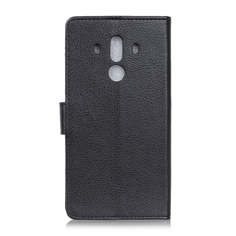 Litchi Skin PU Leather Wallet Stand Phone Shell for Huawei Mate 10 Pro - Black-2