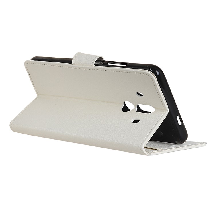 Litchi Skin PU Leather Wallet Stand Phone Case for Huawei Mate 10 Pro - White-6