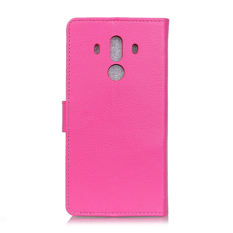 Litchi Skin PU Leather Wallet Stand Phone Cover for Huawei Mate 10 Pro - Rose-2