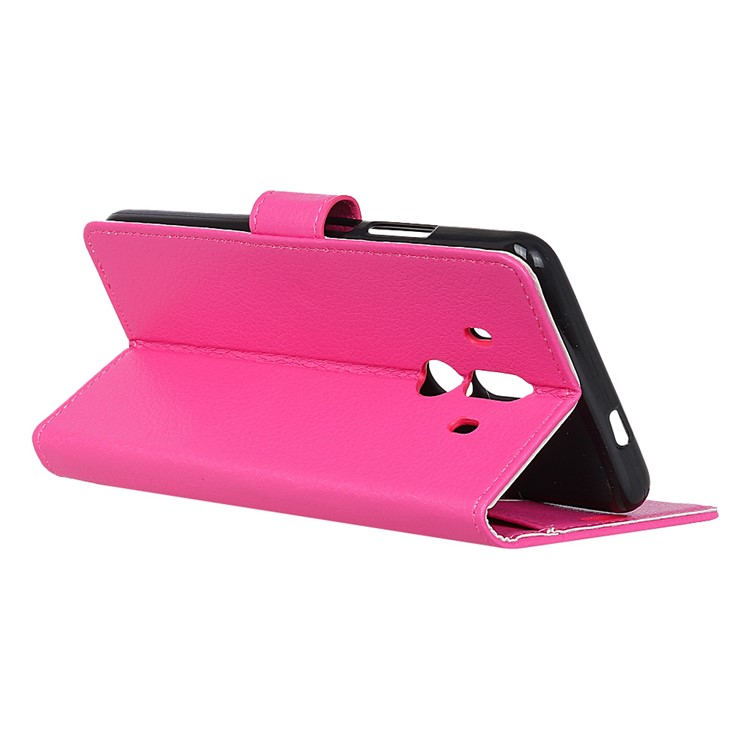 Litchi Skin PU Leather Wallet Stand Phone Cover for Huawei Mate 10 Pro - Rose-5