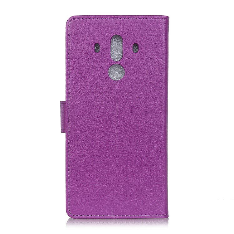 Litchi Skin PU Leather Wallet Stand Mobile Phone Cover for Huawei Mate 10 Pro - Purple-2