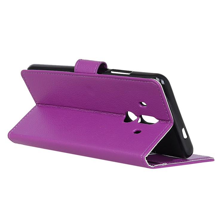 Litchi Skin PU Leather Wallet Stand Mobile Phone Cover for Huawei Mate 10 Pro - Purple-6
