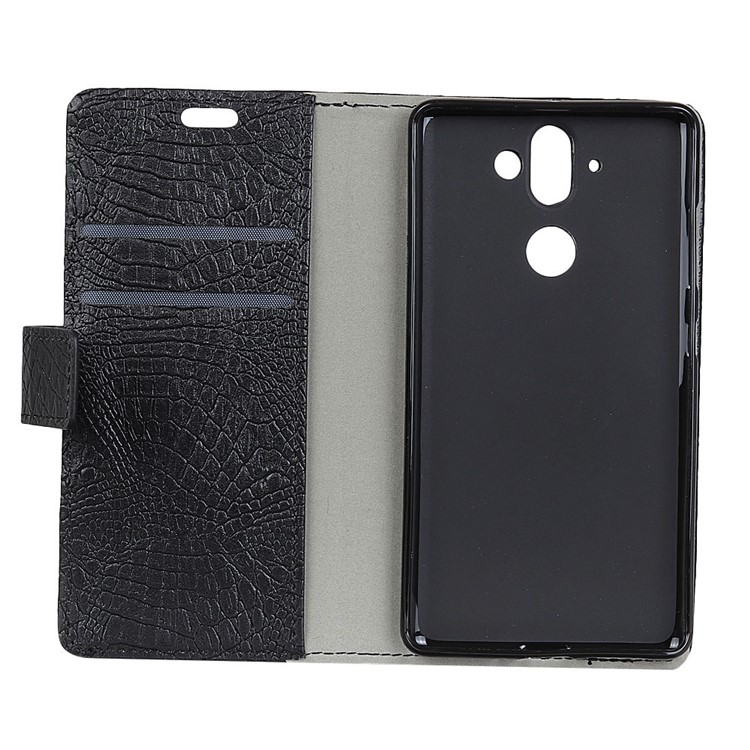 For Huawei Mate 10 Crocodile Texture Card Slots Stand Wallet Leather Case - Black-4