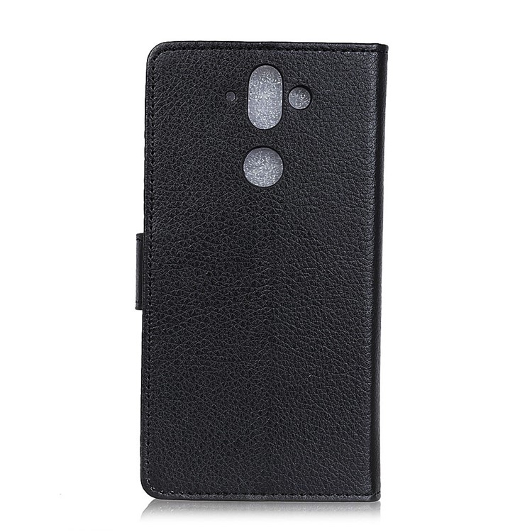 Litchi Texture Card Holder PU Leather Mobile Casing for Huawei Mate 10 - Black-2