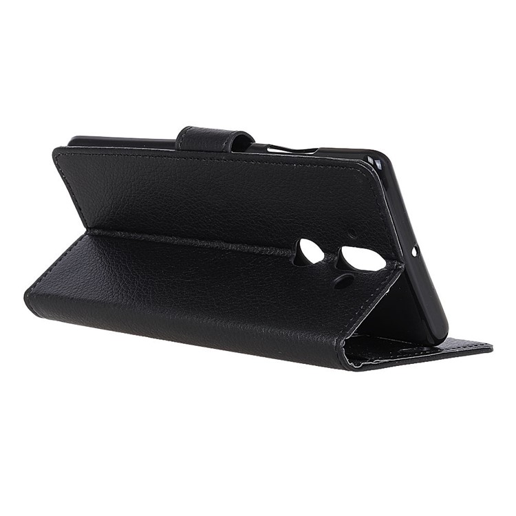 Litchi Texture Card Holder PU Leather Mobile Casing for Huawei Mate 10 - Black-6