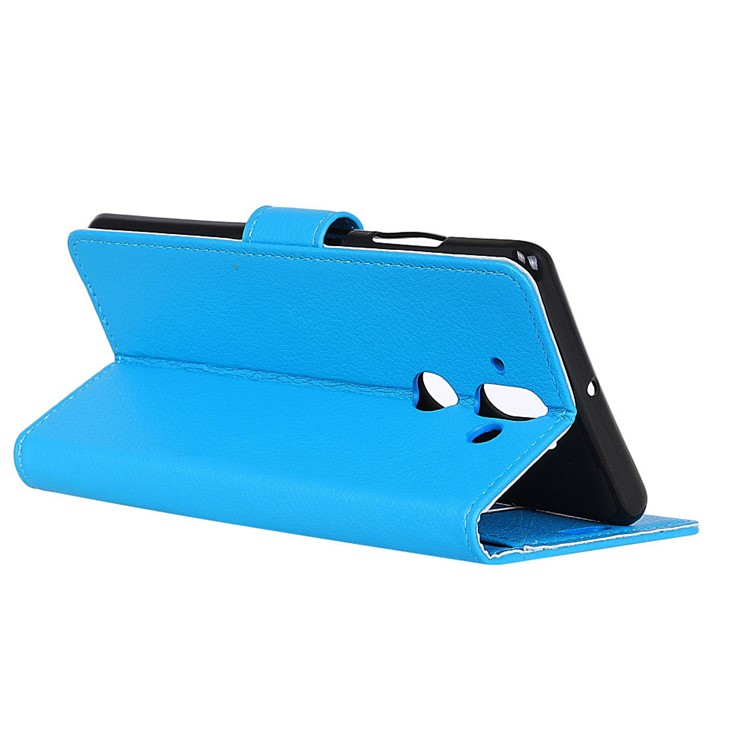 Litschi Textur Kartenhalter PU Leder Mobile Shell Für Huawei Mate 10 - Blau-5