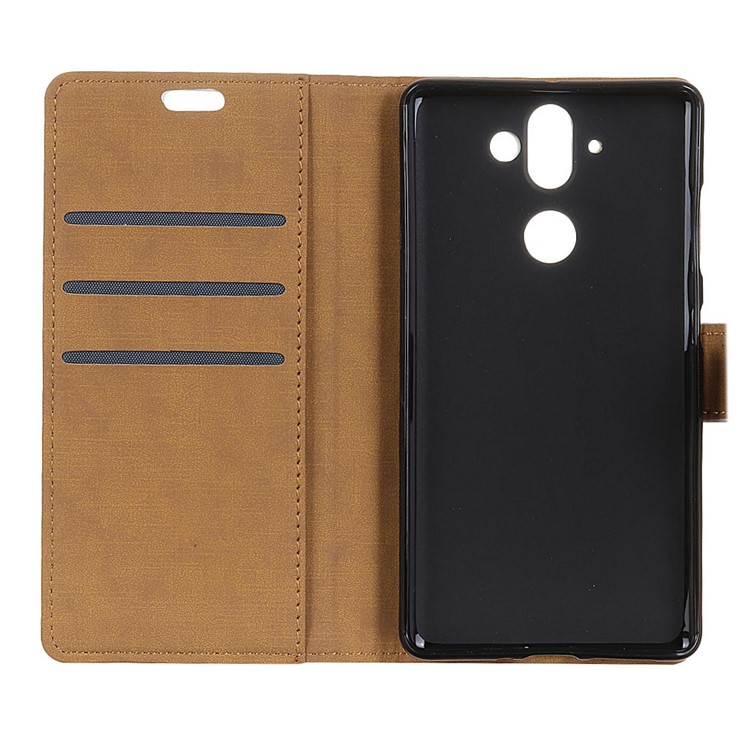 PU Leather Wallet Stand Cell Phone Cover for Huawei Mate 10 Pro - Black-7