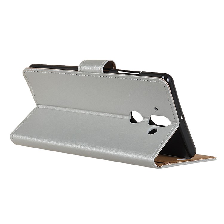 PU Leather Wallet Stand Cell Phone Shell for Huawei Mate 10 Pro - Silver-4
