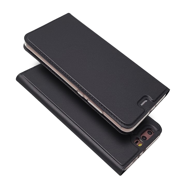 Magnetic Card Holder Leather Stand Case for Huawei P10 - Black-2