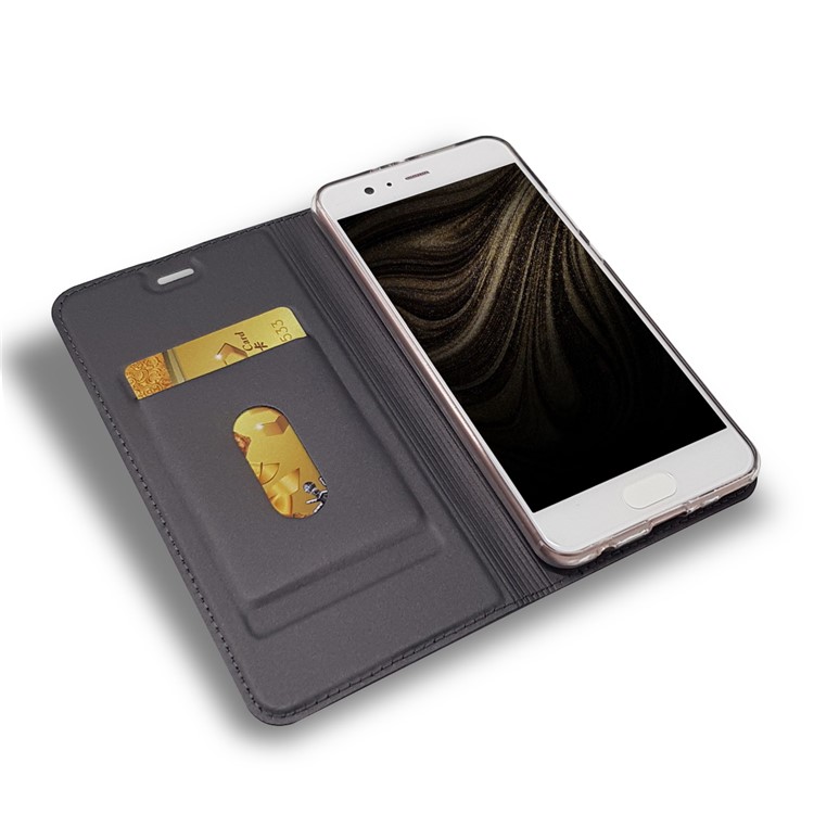 Magnetic Card Holder Leather Stand Case for Huawei P10 - Black-5