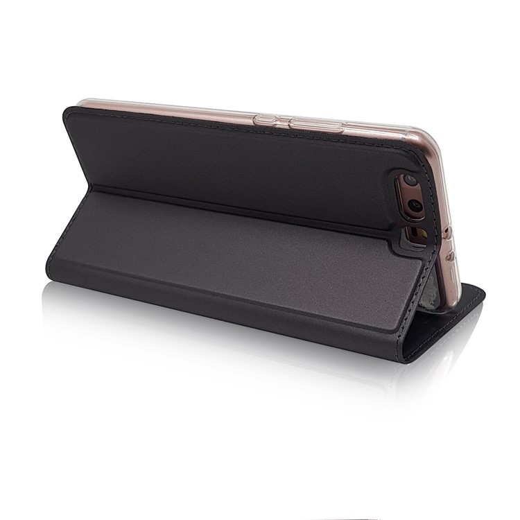 Magnetic Card Holder Leather Stand Case for Huawei P10 - Black-6