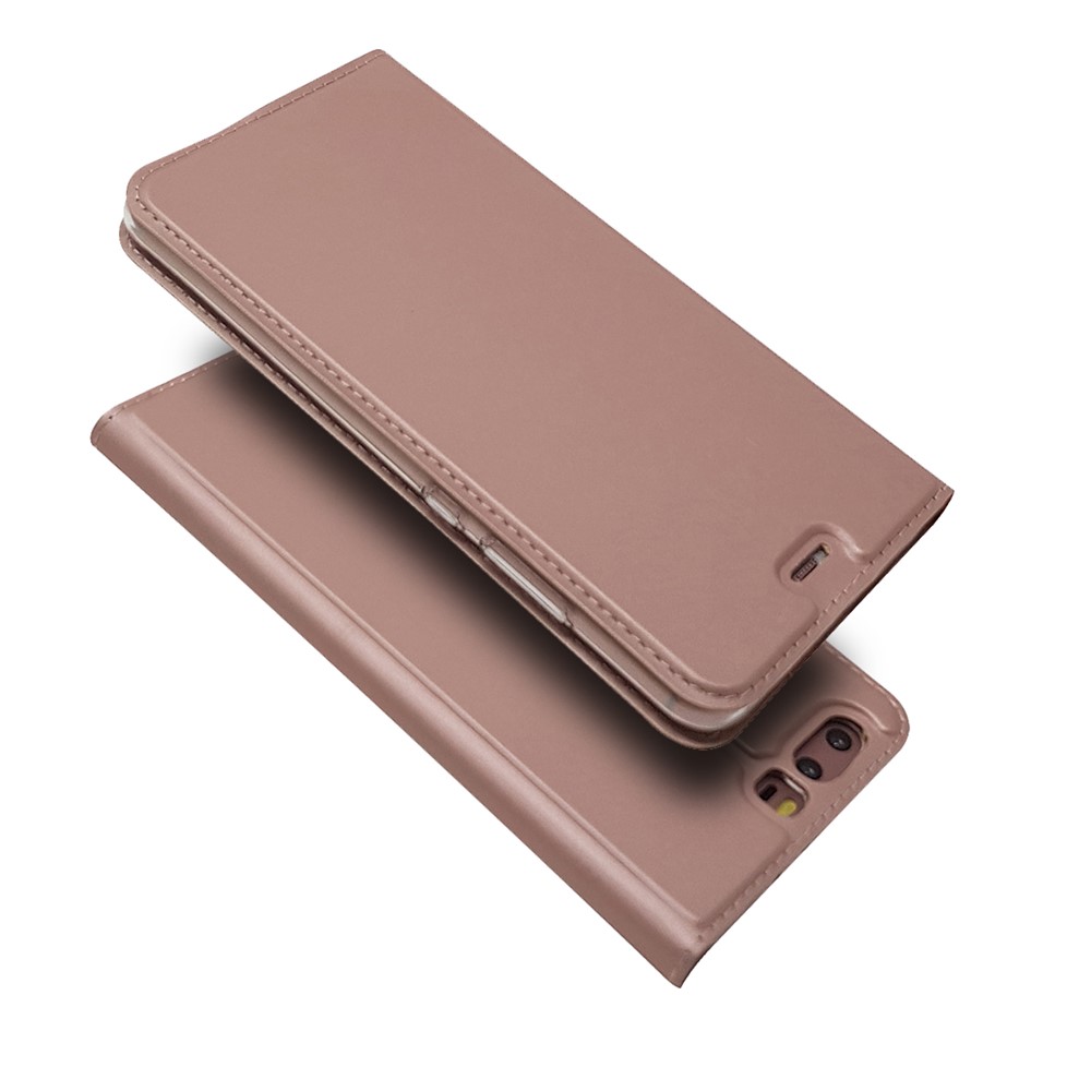 Magnetic Stand Leather Phone Case with Card Slot for Huawei P10 - Rose Gold-2