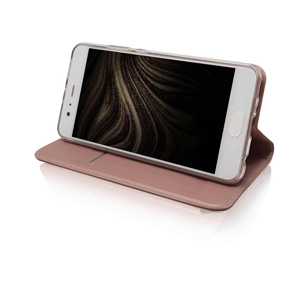Magnetic Stand Leather Phone Case with Card Slot for Huawei P10 - Rose Gold-7