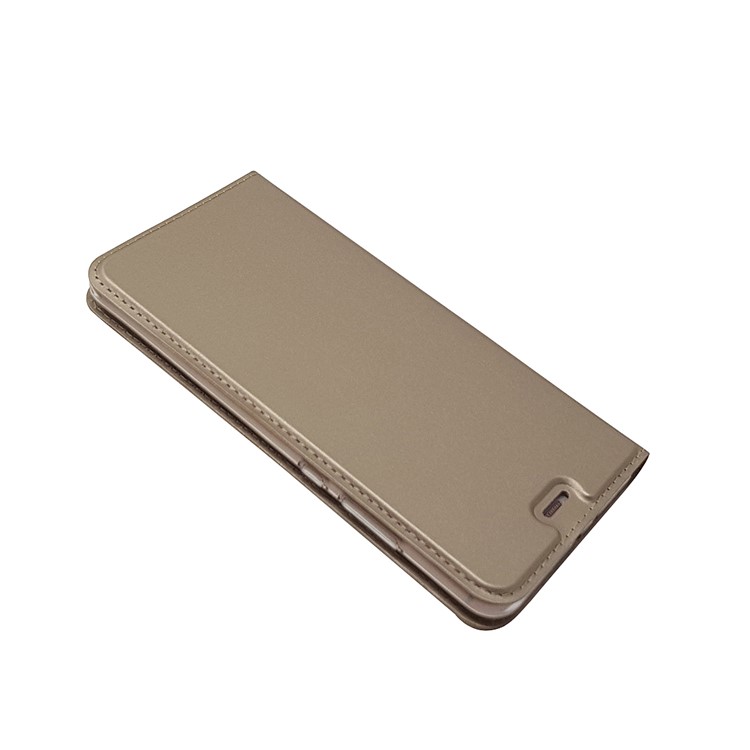 Magnetic Card Holder Stand Leather Protective Case for Huawei P10 - Gold-3