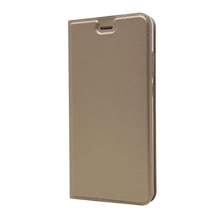 Magnetic Card Holder Stand Leather Protective Case for Huawei P10 - Gold-7