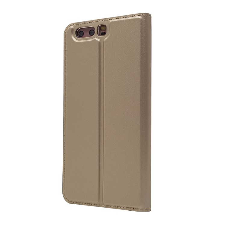 Magnetic Card Holder Stand Leather Protective Case for Huawei P10 - Gold-8