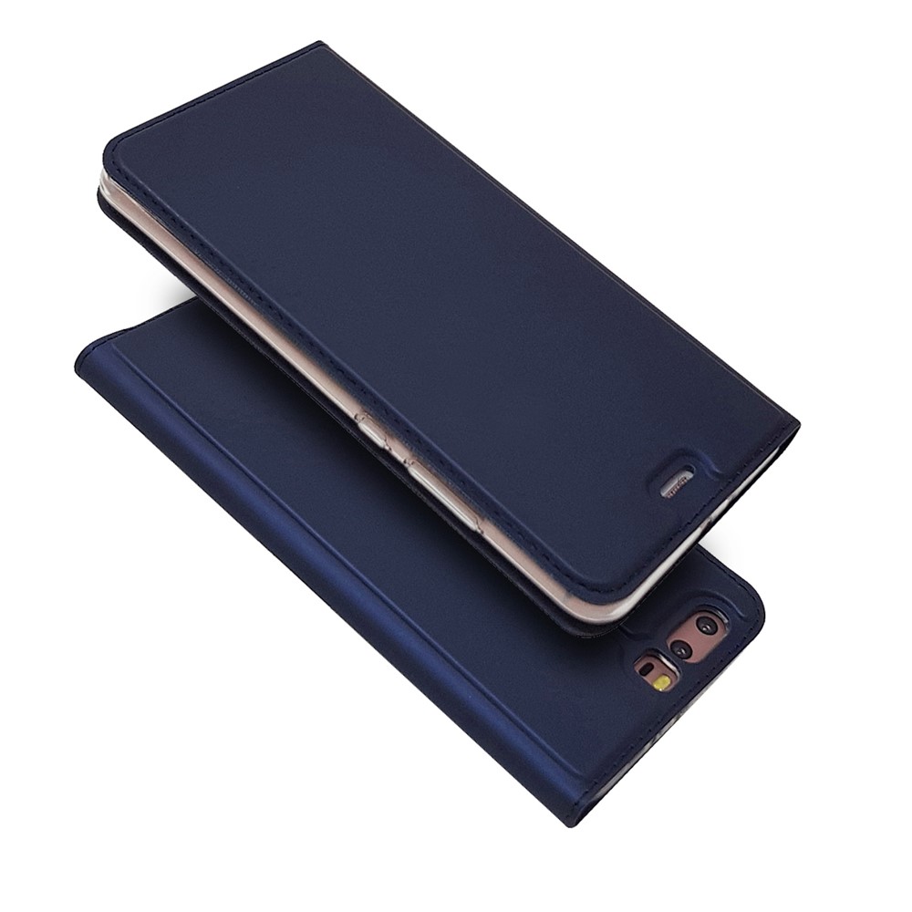 Magnetic Card Holder Stand Leather Mobile Phone Cover for Huawei P10 - Dark Blue-2