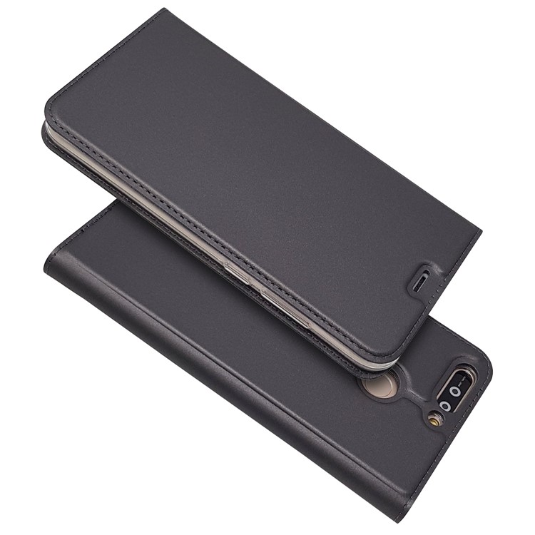 Magnetic Leather Card Holder Stand Case for Huawei Honor 8 Pro / Honor V9 - Black-2
