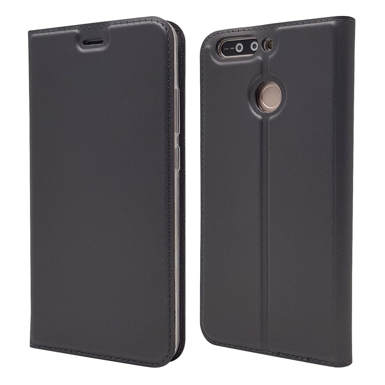 Magnetic Leather Card Holder Stand Case for Huawei Honor 8 Pro / Honor V9 - Black-3