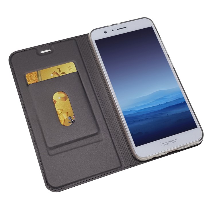 Magnetic Leather Card Holder Stand Case for Huawei Honor 8 Pro / Honor V9 - Black-6