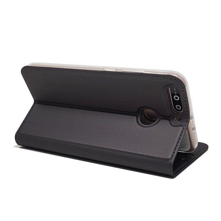 Magnetic Leather Card Holder Stand Case for Huawei Honor 8 Pro / Honor V9 - Black-7