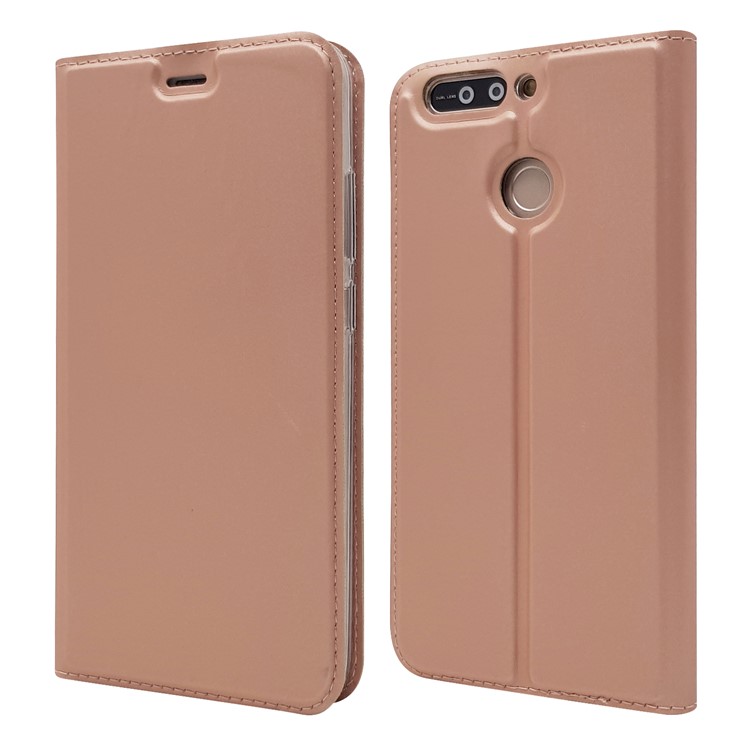 Magnetic Leather Card Holder Stand Cover for Huawei Honor 8 Pro / Honor V9 - Rose Gold-3