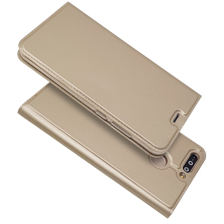 Magnetic Leather Card Holder Phone Case with Stand for Huawei Honor 8 Pro / Honor V9 - Gold-2
