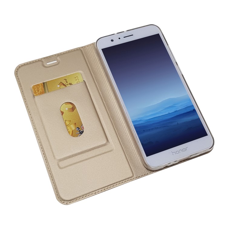 Magnetic Leather Card Holder Phone Case with Stand for Huawei Honor 8 Pro / Honor V9 - Gold-6
