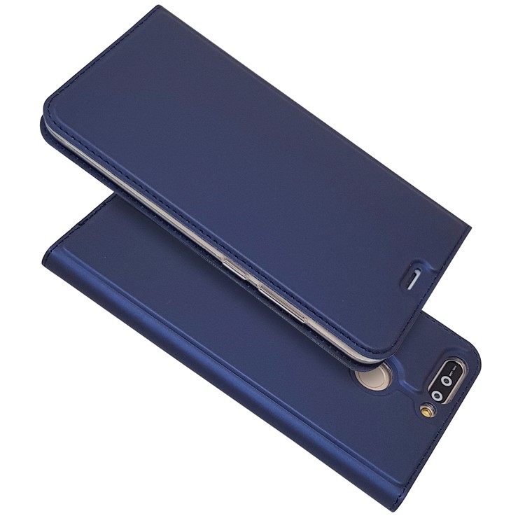 Magnetic Leather Card Holder Mobile Casing for Huawei Honor 8 Pro / Honor V9 - Dark Blue-2