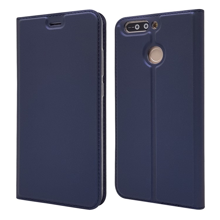 Magnetic Leather Card Holder Mobile Casing for Huawei Honor 8 Pro / Honor V9 - Dark Blue-3