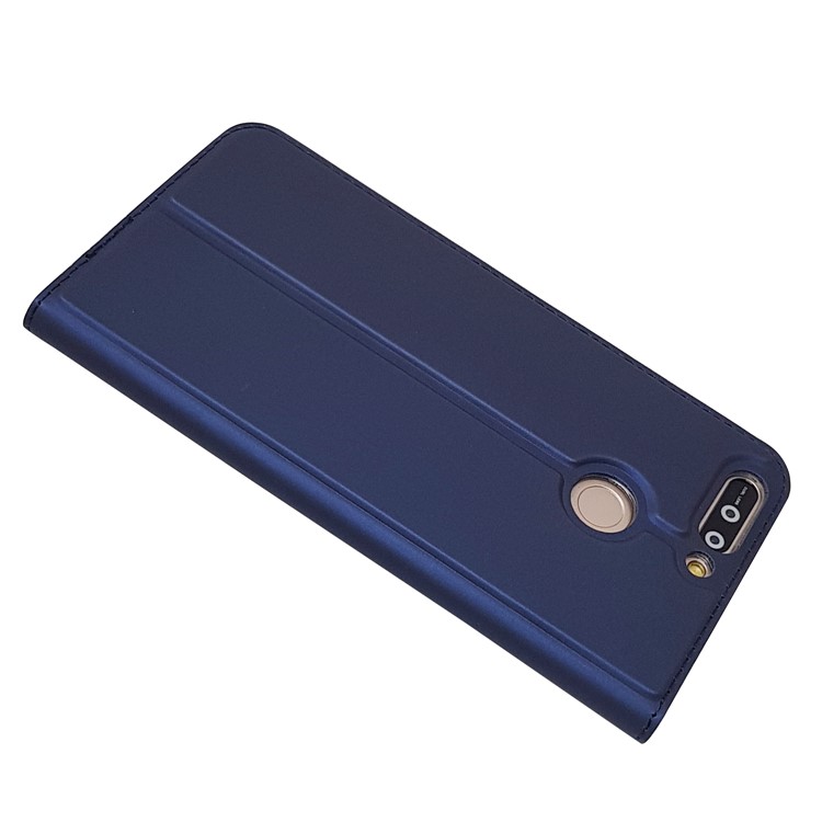 Magnetic Leather Card Holder Mobile Casing for Huawei Honor 8 Pro / Honor V9 - Dark Blue-6